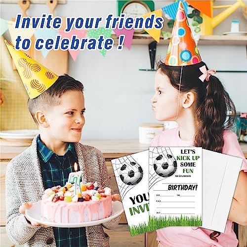 AWSICE Soccer Birthday Invitations 20-Pack