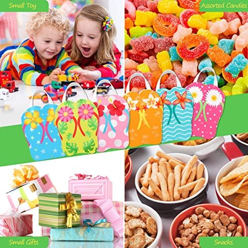 Silkfly 24 Pcs Flip Flop Tote Bags for Summer Beach Parties