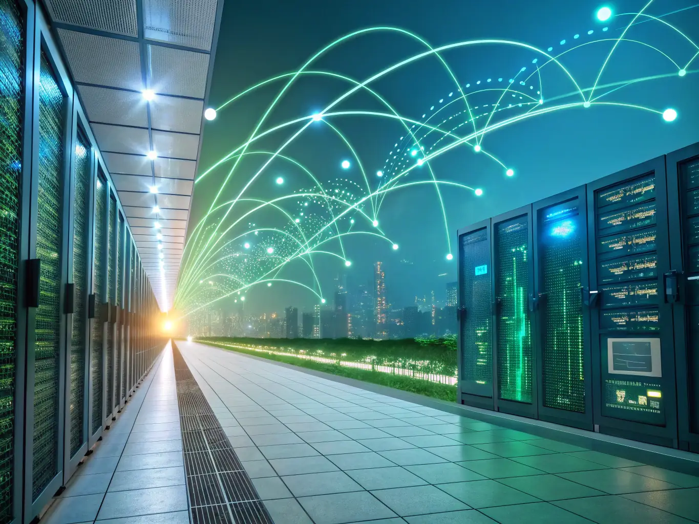 A futuristic image of interconnected digital networks and data streams, representing FIBERFURYTECH LTD's expertise in navigating complex technological landscapes.